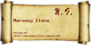 Marossy Ilona névjegykártya